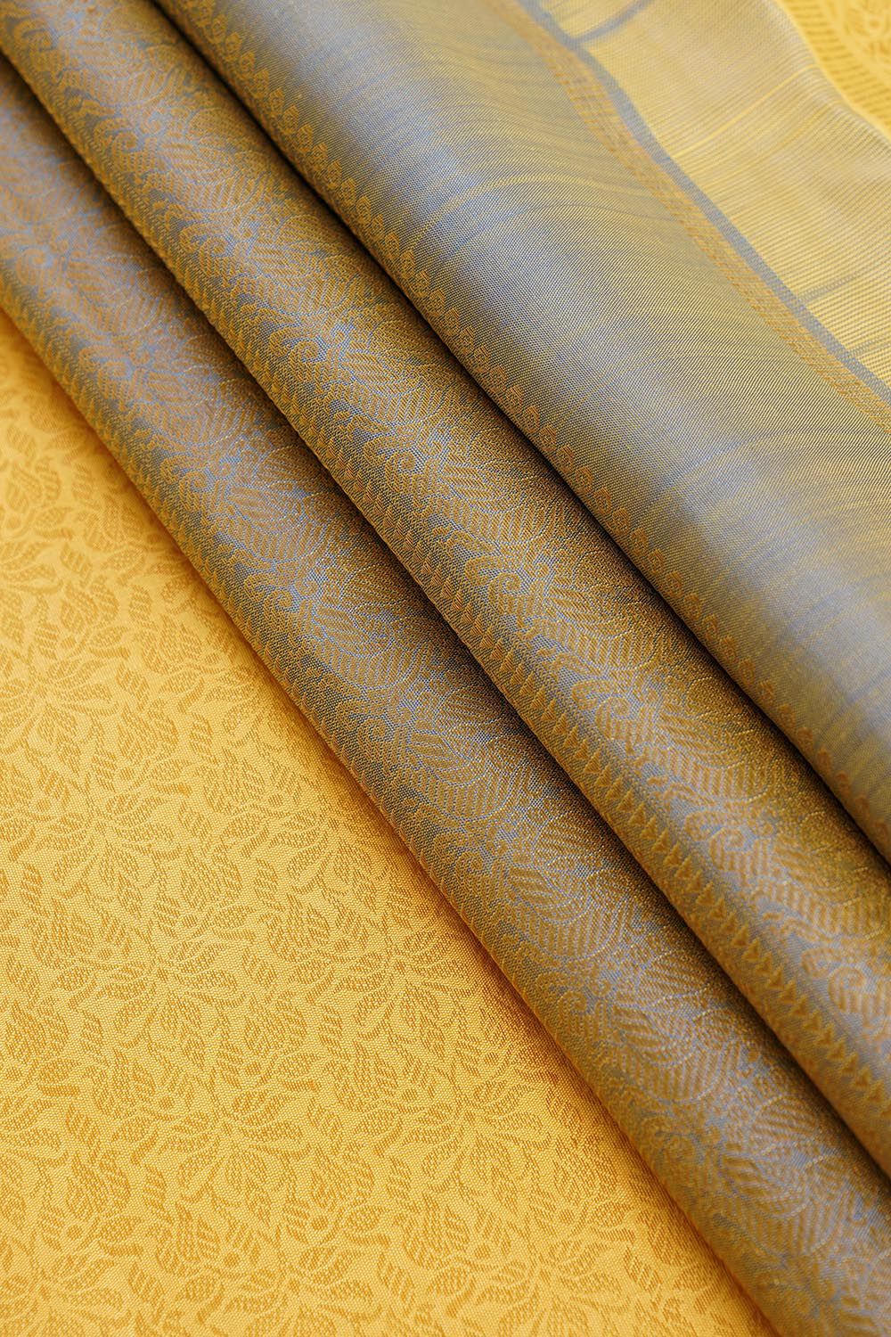 Light Yellow Pure Silk Woven Kanjivaram Saree image number null