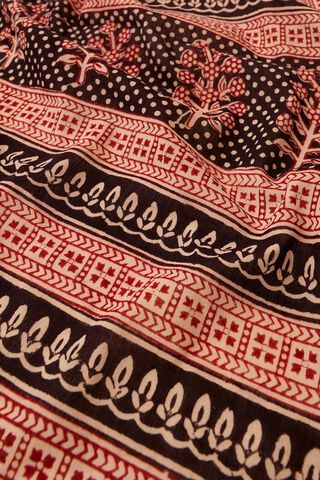 Red Bagh Block Printed Pure Cotton Saree thumbnail image number null