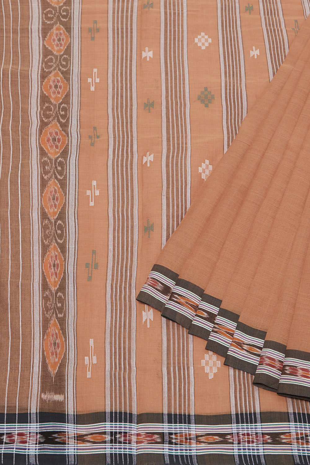 Brown Pure Cotton Odissa Ikat Saree image number null