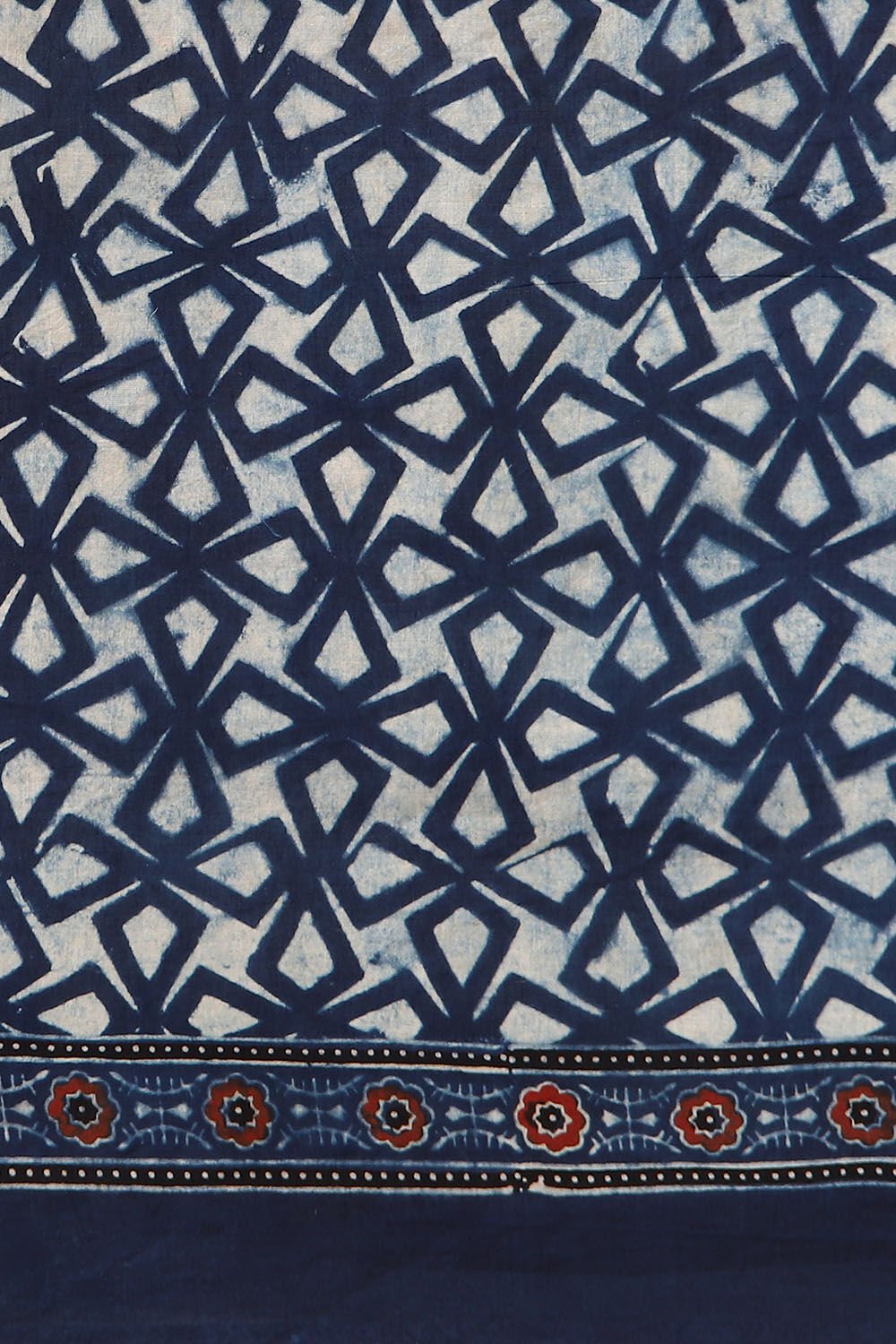 Blue Pure Cotton Ajrakh Printed Saree image number null