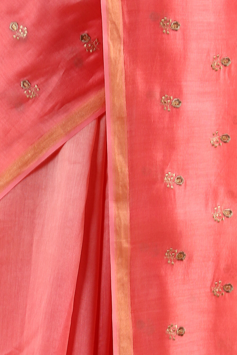 Light Orange Pure Silk Cotton Embroidered Saree image number null