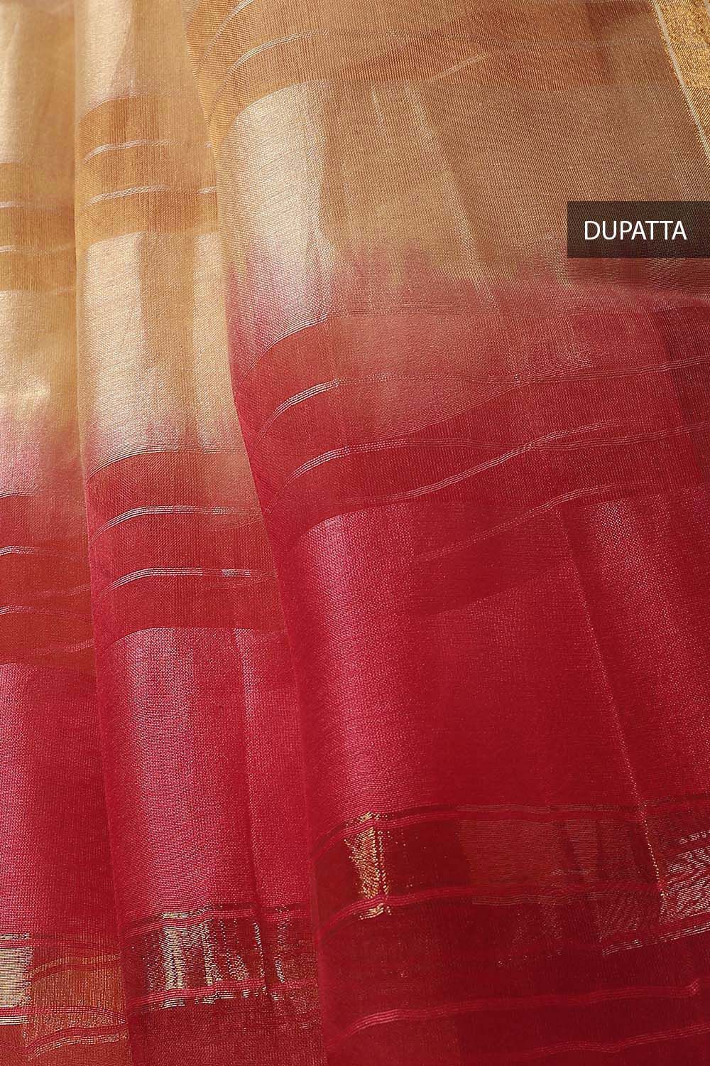 Dark Red Tussar Vanya Embroidered Unstitched Suit Set image number null
