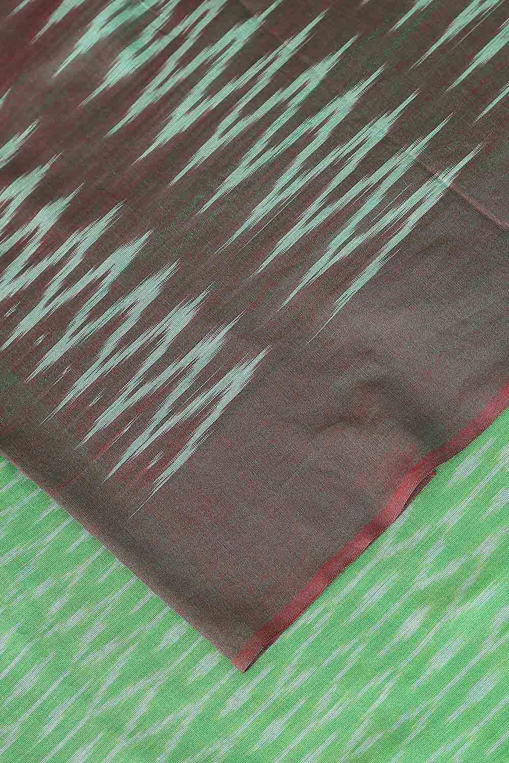 Light Pure Green Cotton Pochampalli Ikat image number null