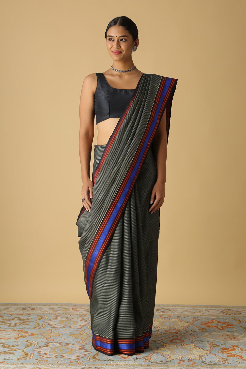 Black Pure Silk Kanjivaram Saree image number null