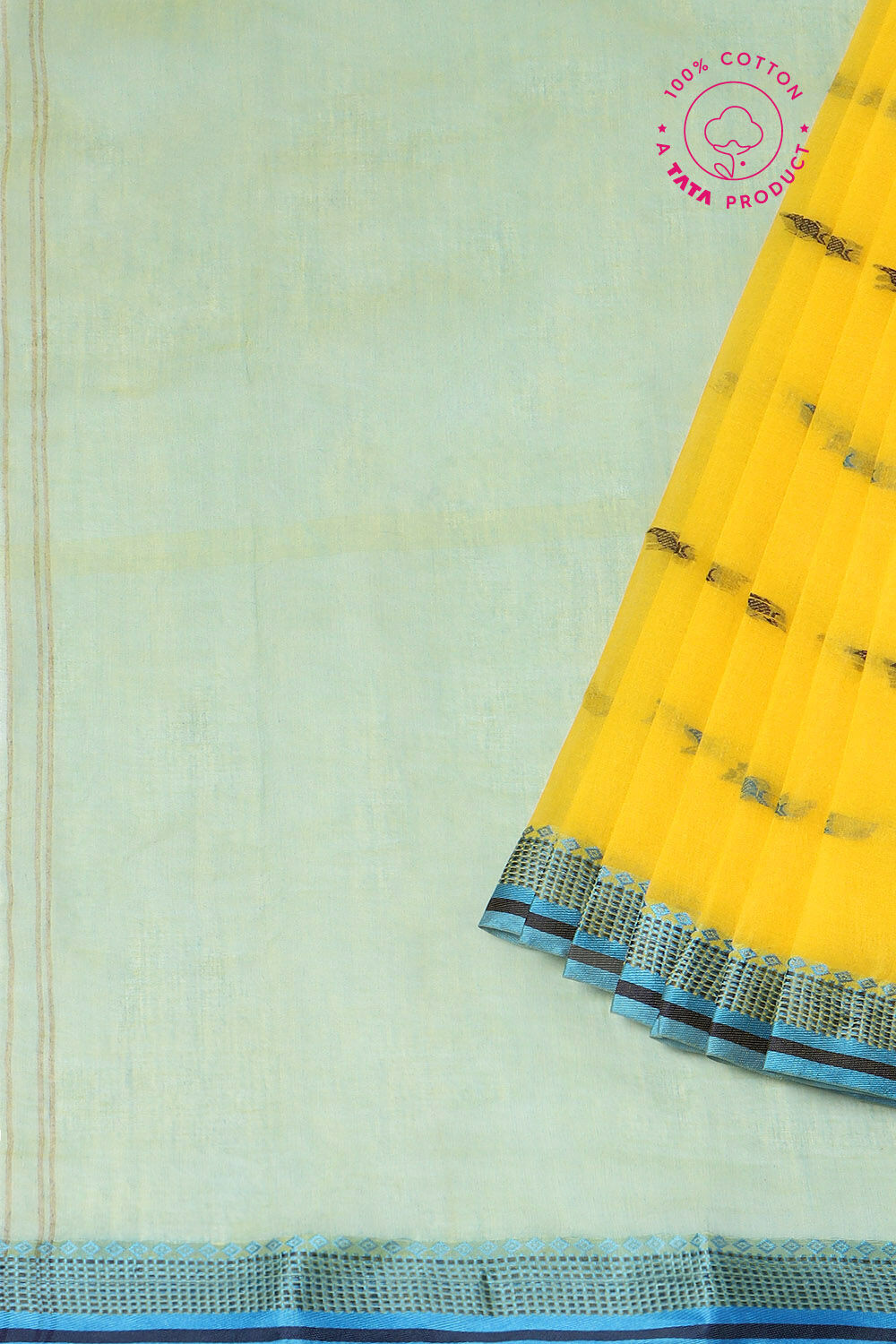Light Pure Yellow Cotton Bengal Saree image number null