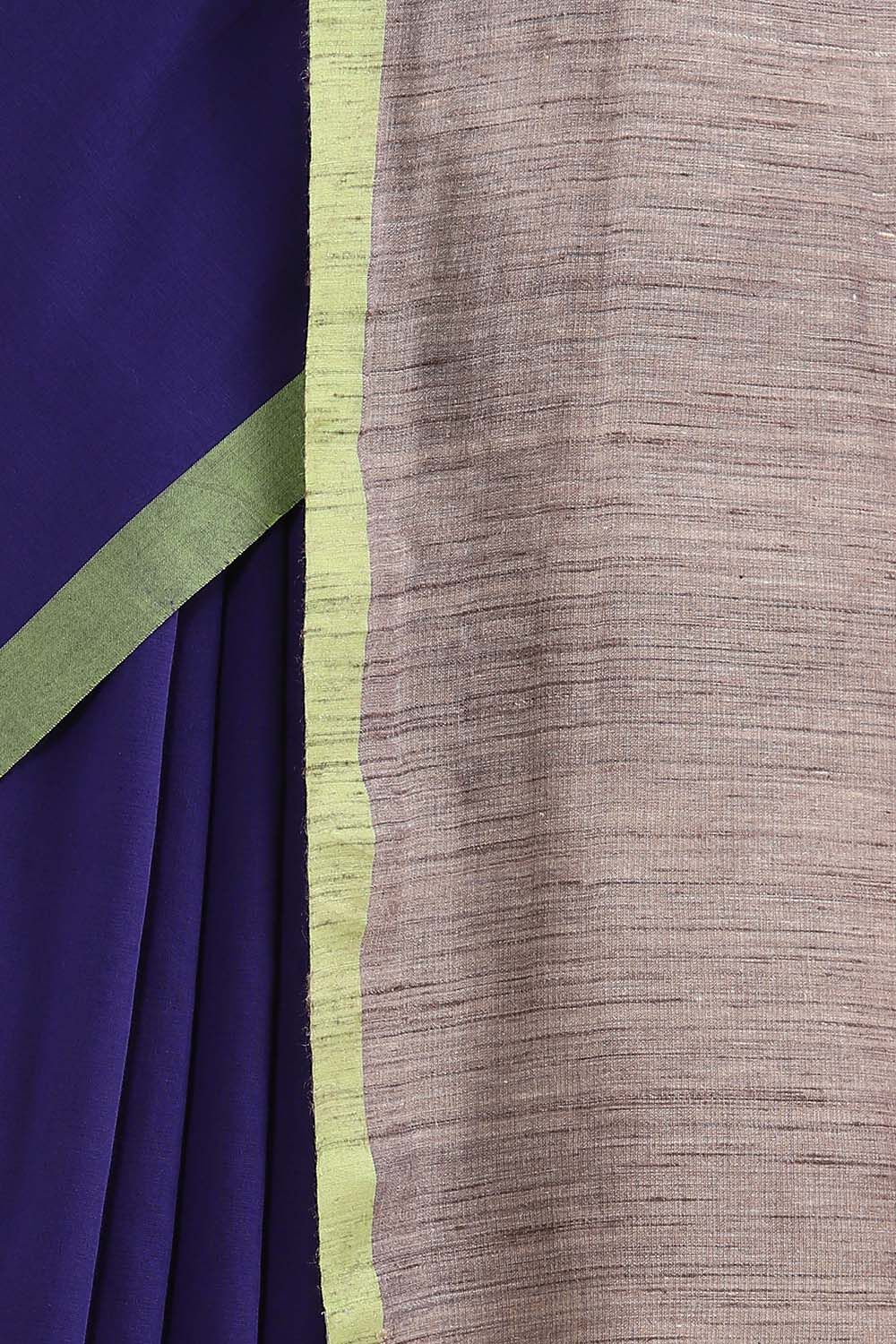 Blue Pure Silk Cotton Bengal Saree image number null