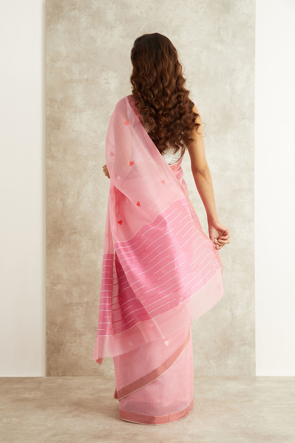 Pink Pure Silk Cotton Eknaliya Chanderi Saree image number null
