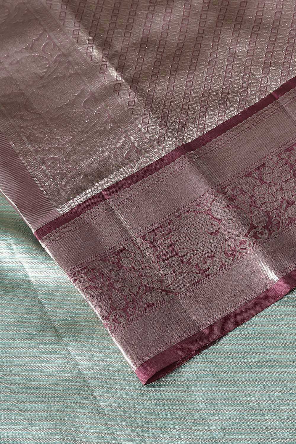 Light Green Pure Silk Tissue Kanjivaram Saree image number null