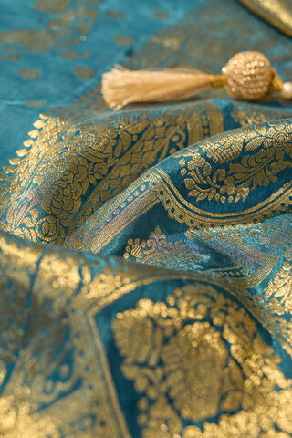 Blue Woven Pure Viscose Saree thumbnail image number null