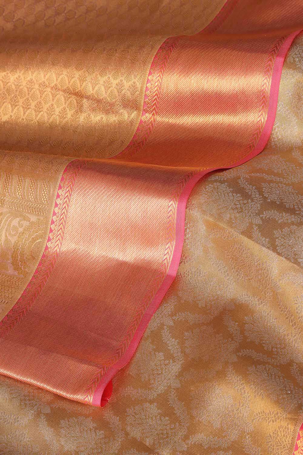 Gold Pure Tissue Silk Kanjivaram inspired Saree image number null