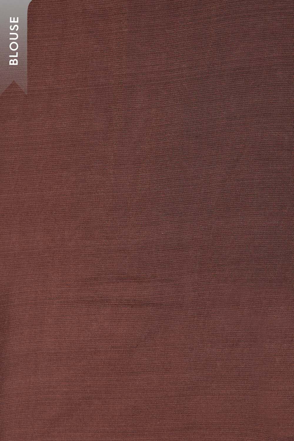 Brown Silk Modal Embroidered Saree image number null