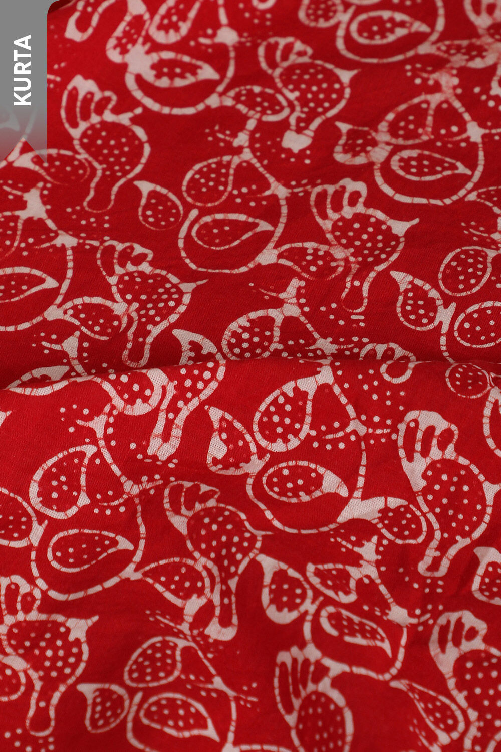 Dark Red Pure Cotton Batik Unstitched Suit Set image number null