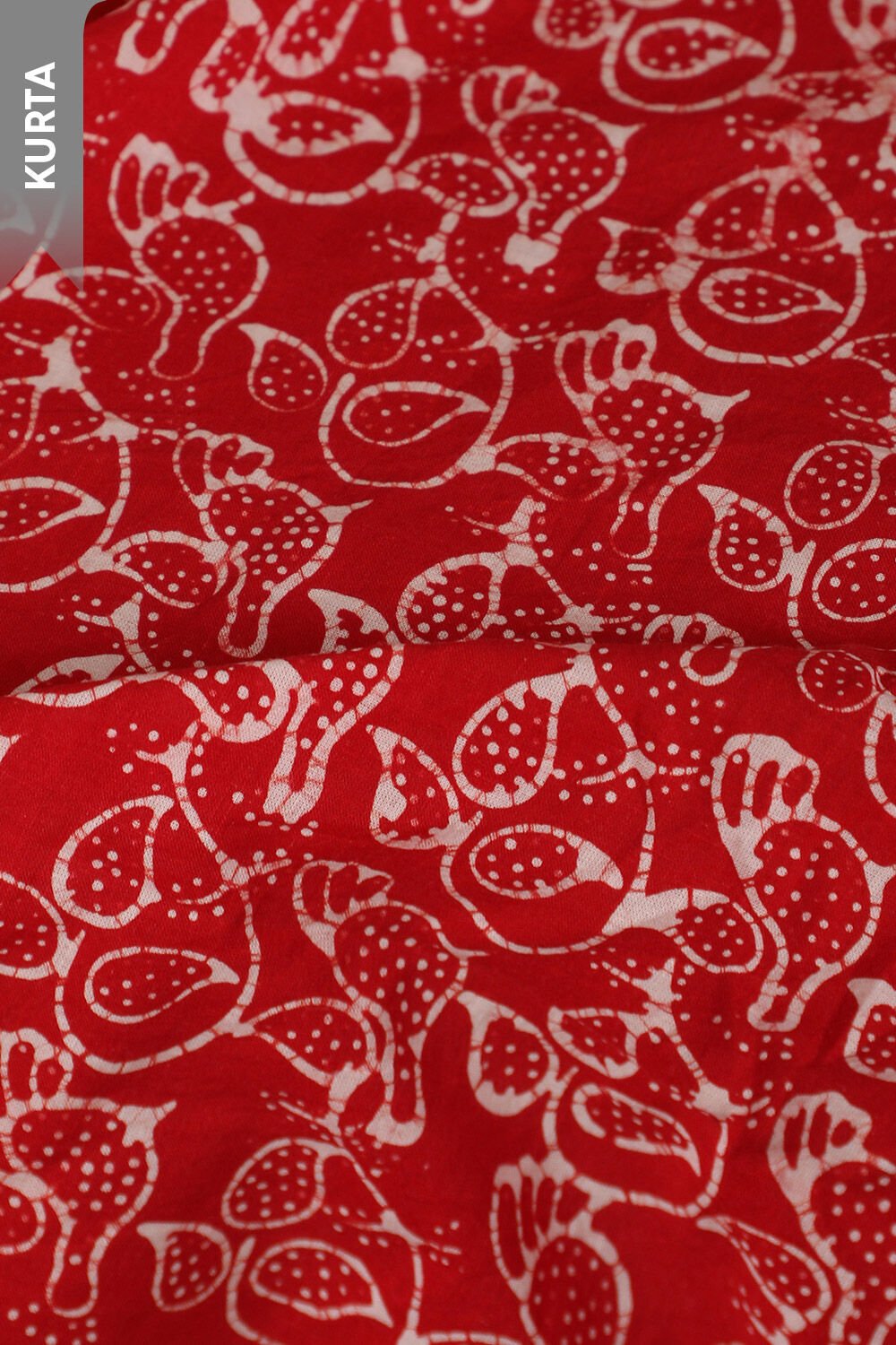 Dark Red Pure Cotton Batik Unstitched Suit Set image number null