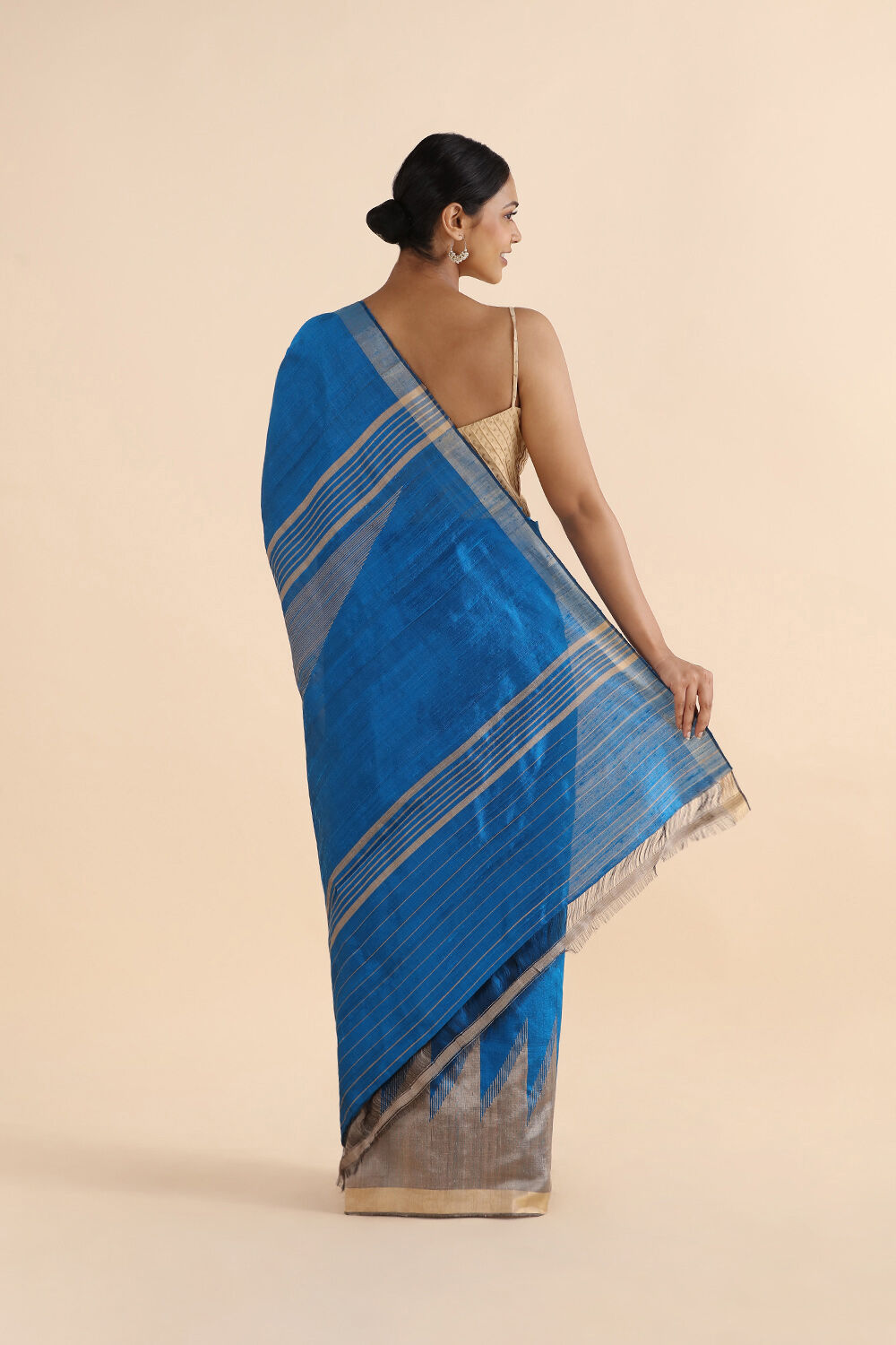 Light Pure Blue Silk Woven Saree image number null