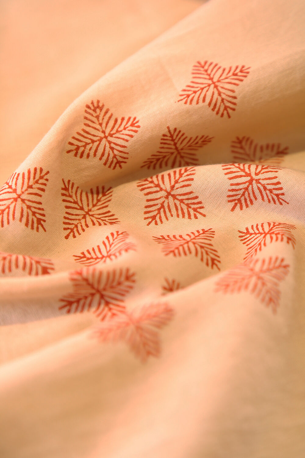 Off White Printed Pure Cotton Suit Set image number null