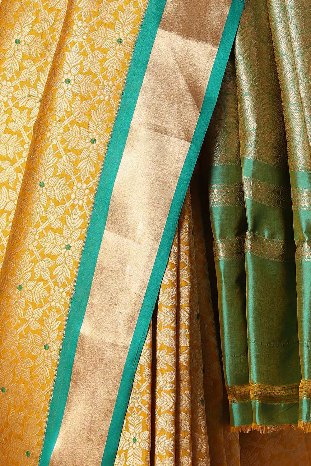 Yellow Pure Silk Banarasi Brocade Saree image number null