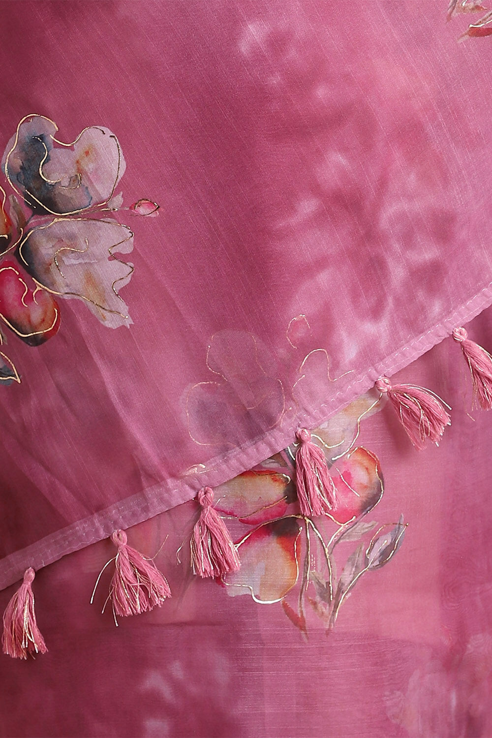 Pink Pure Embroidered Saree image number null