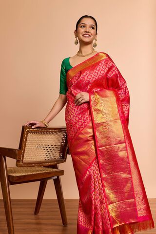 Pink Pure Silk Woven Kanjeevaram Saree image number