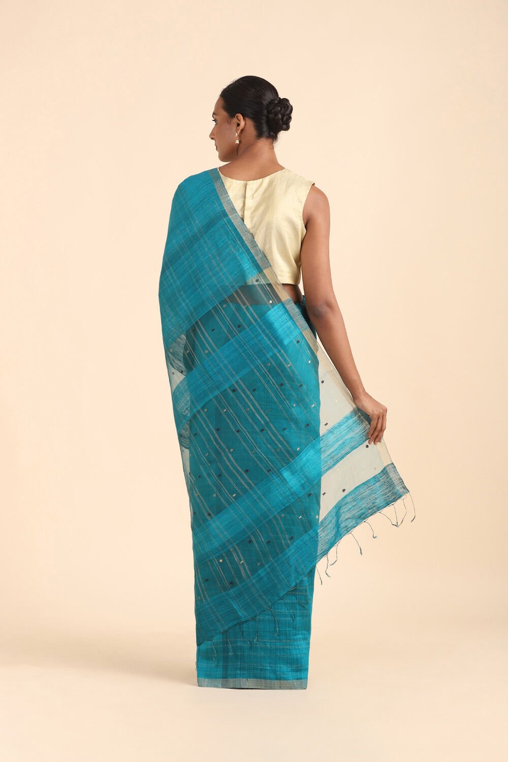 Light Blue Pure Silk Vanya Jamdani Saree image number null