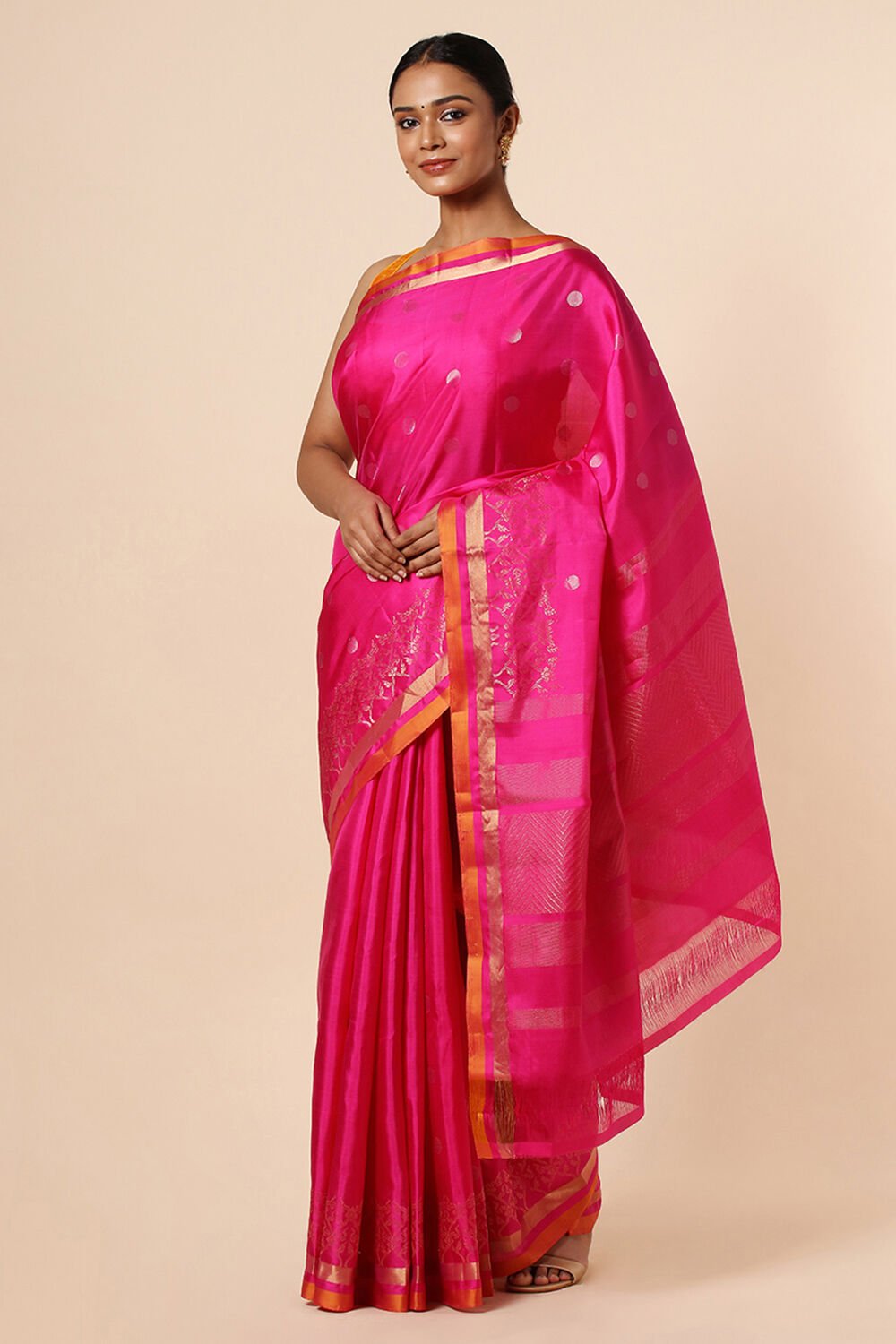 Pink Pure Soft Silk Saree image number null