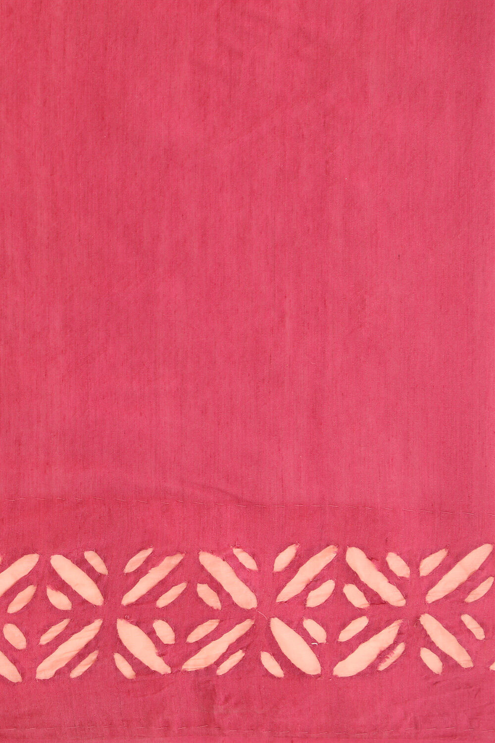 Dark Pink Craft Pure Tussar Silk Applique Saree image number null