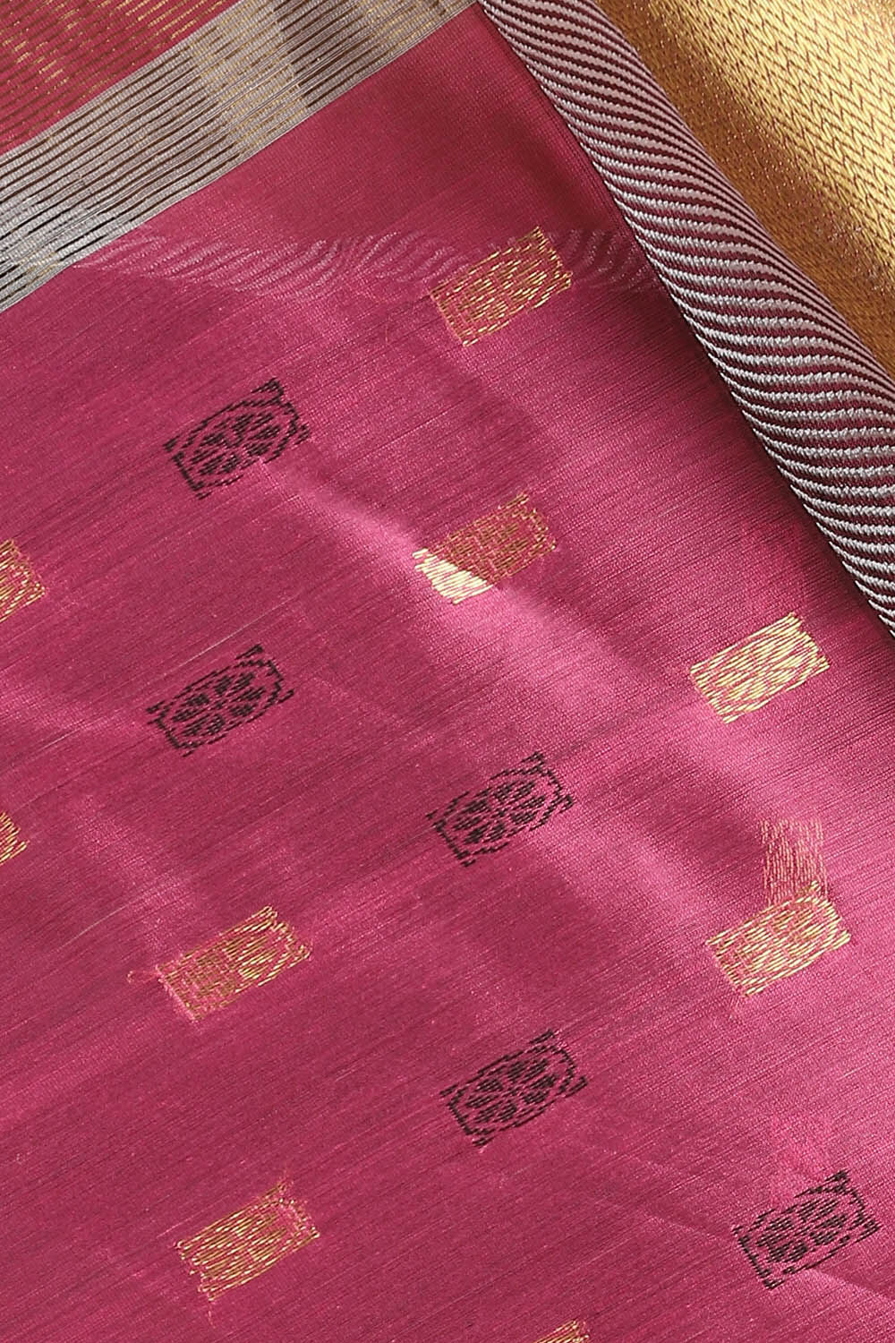 Black Pure Silk Cotton Maheswari Saree image number null