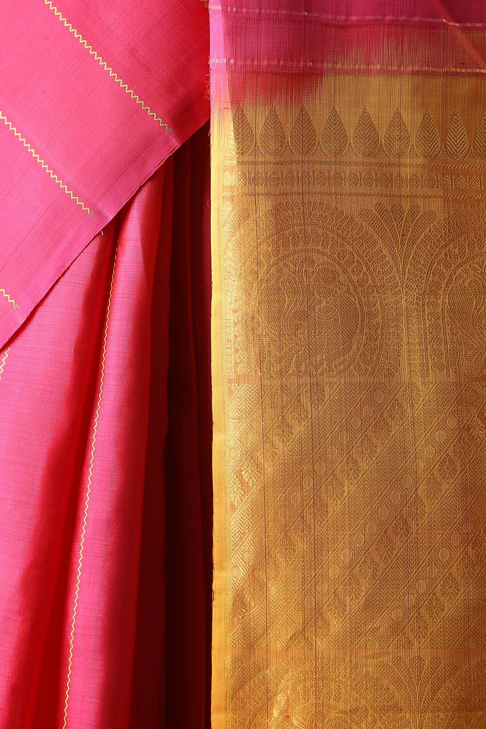 Dark Pink Pure Silk Kanjivaram Saree image number null