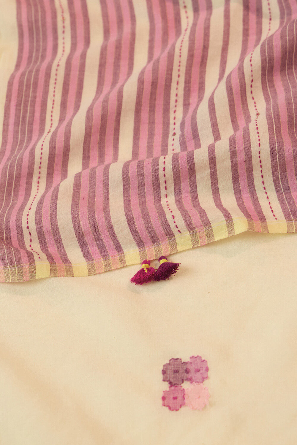 Light Yellow Bengal Pure Cotton Jamdani Saree image number null
