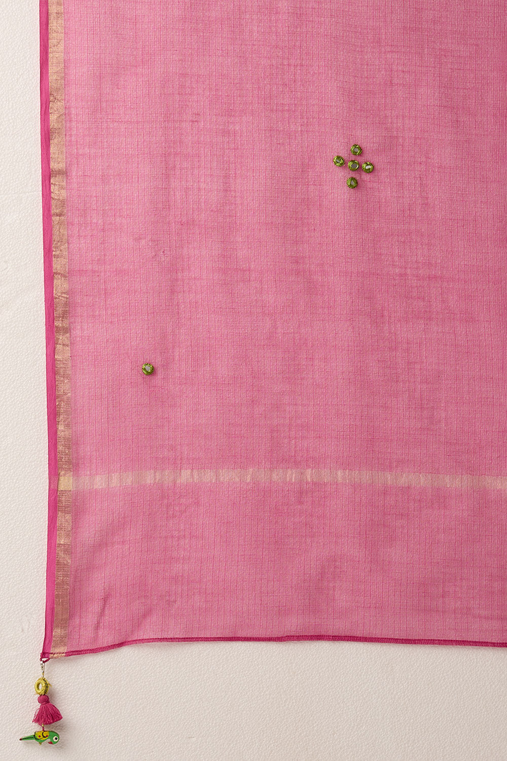 Green Pure Silk Cotton Shisha Kurta Set image number null