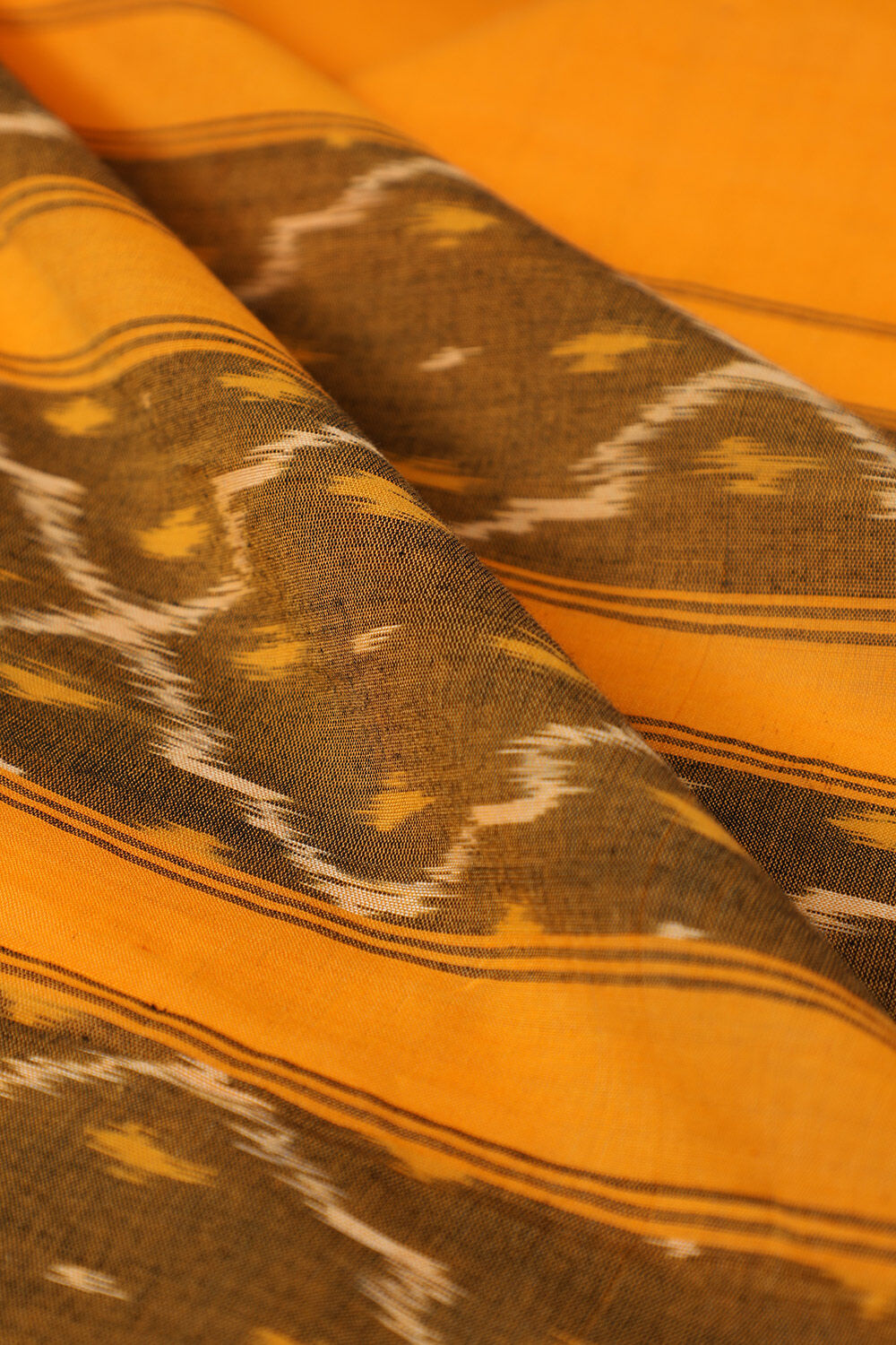 Black Pure Cotton Pochampalli Ikat Saree image number null