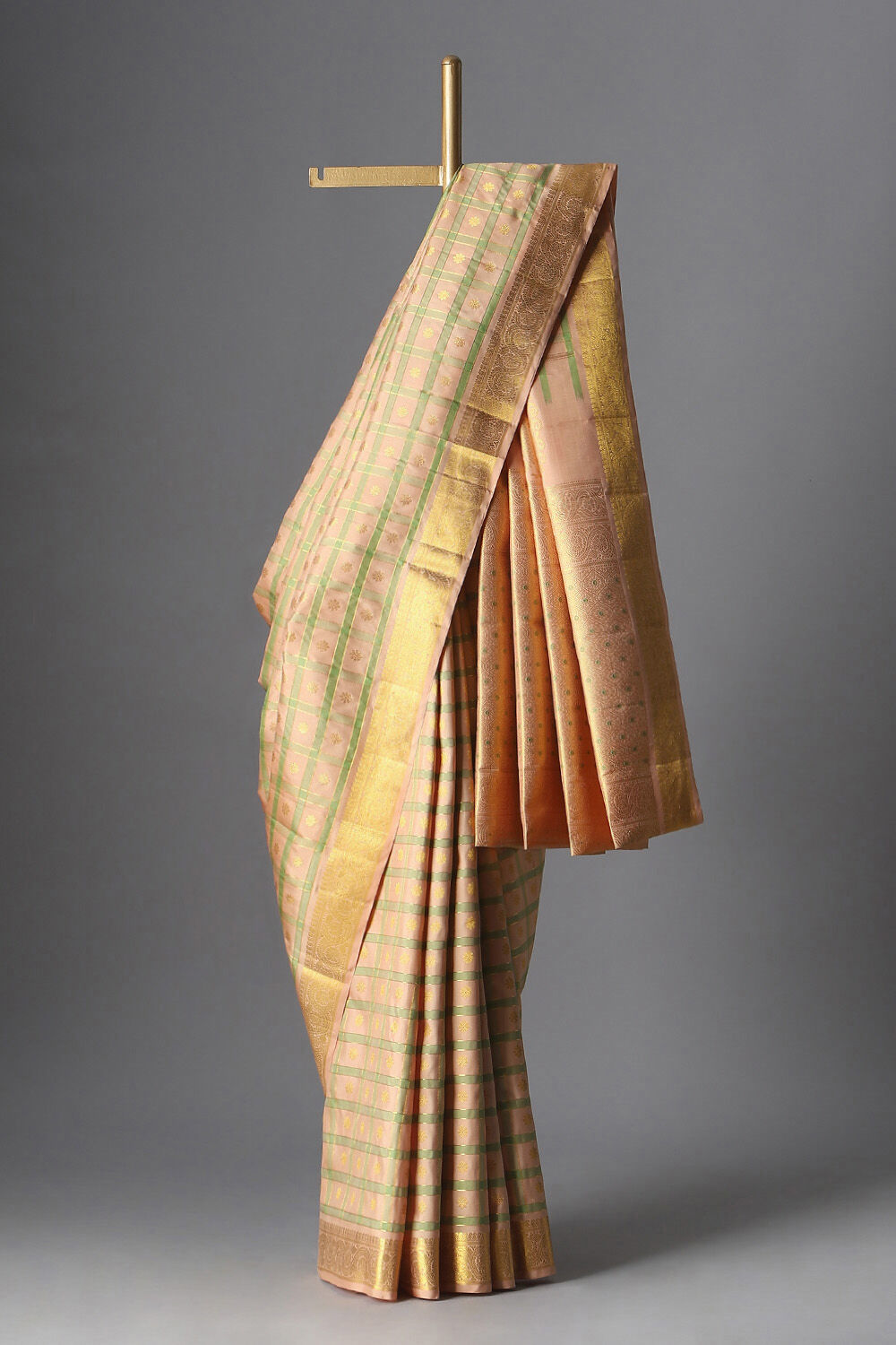 Light Orange Pure Silk Kanjivaram Saree image number null