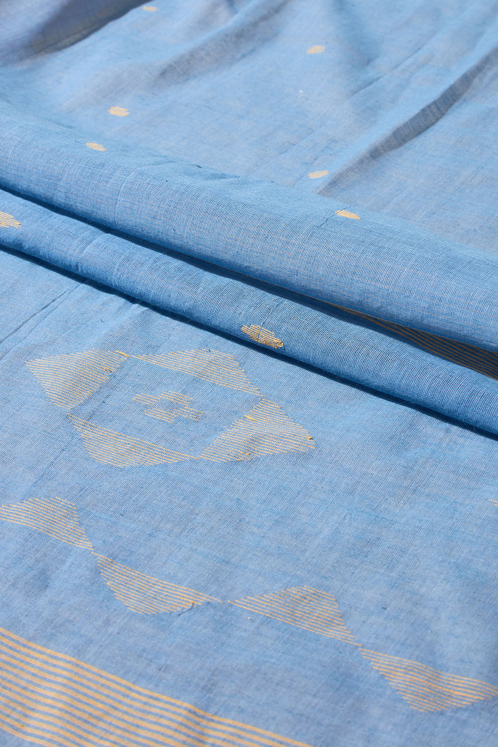 Blue Bengal Pure Cotton Jamdani Saree image number null