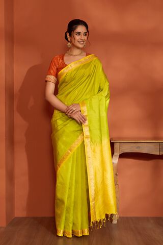 Light Green Woven Pure Silk Saree thumbnail image number null