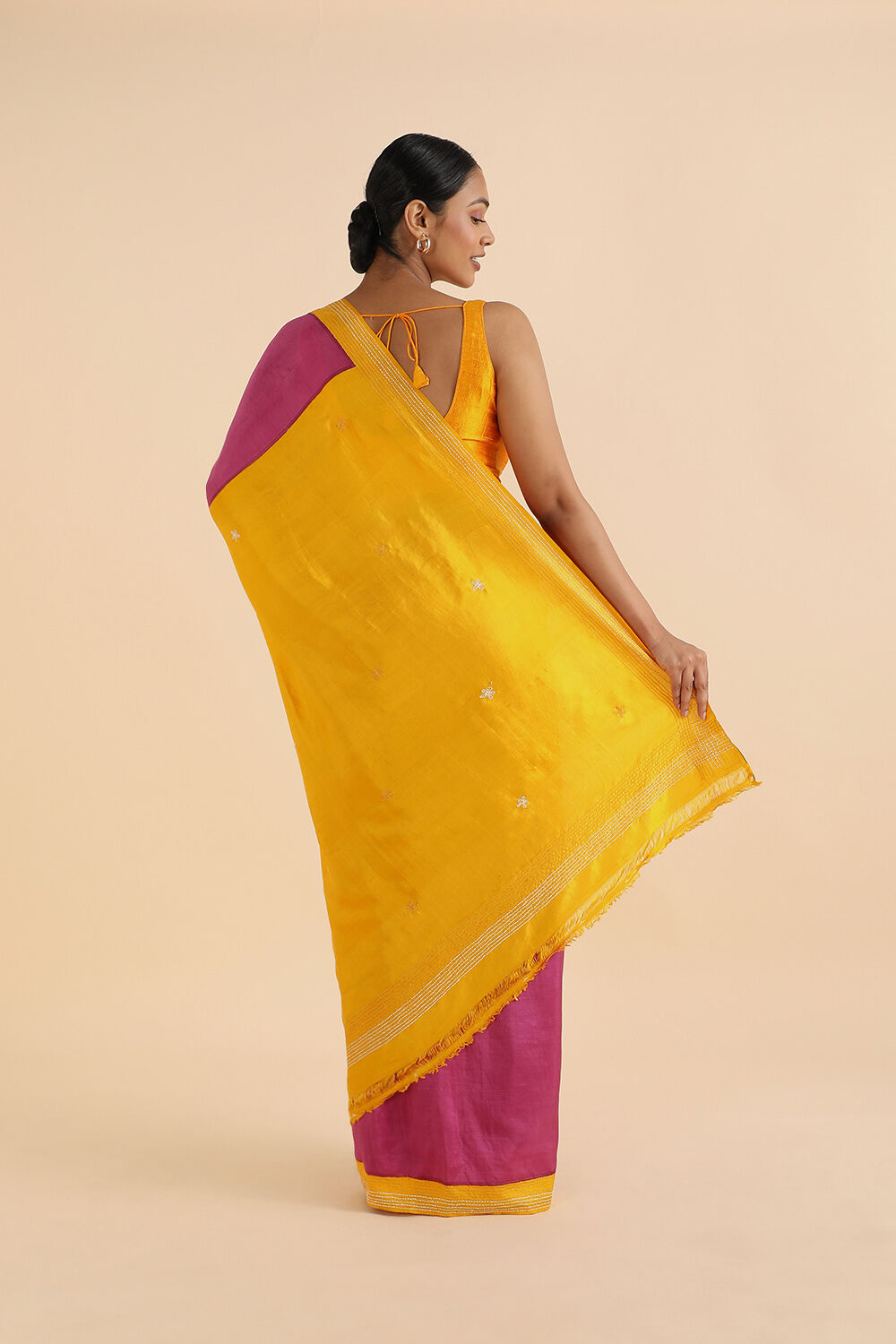 Pink Pure Silk Kantha Saree image number null