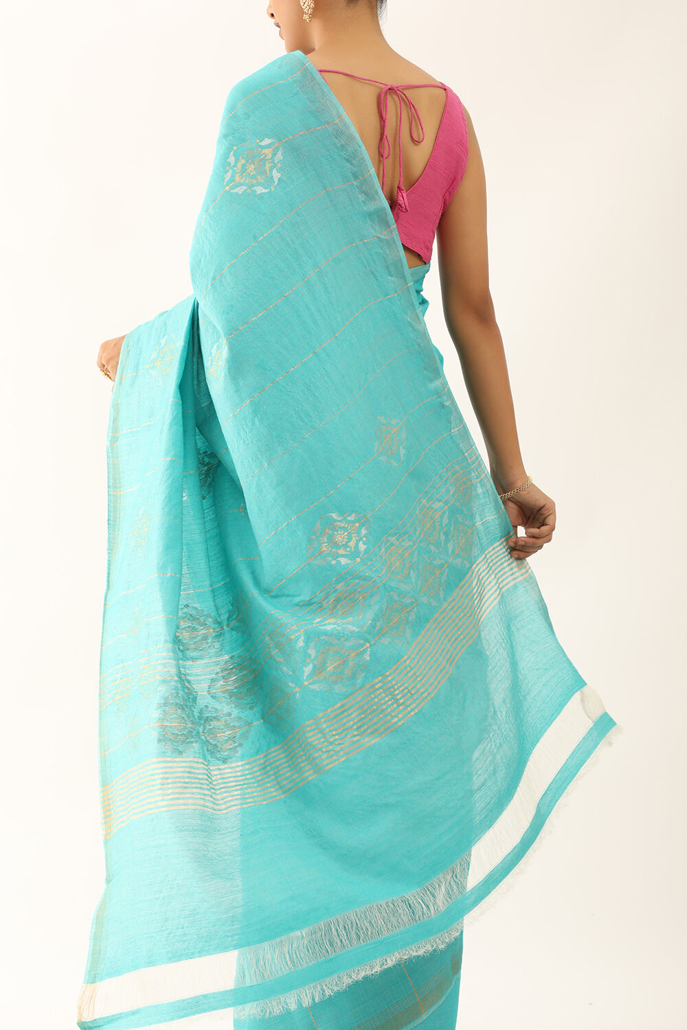 Light Blue Chattisgarh Pure Tussar Silk Woven Saree image number null