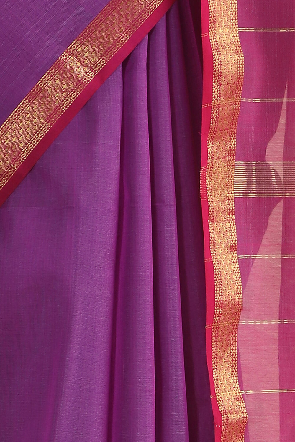 Purple Handwoven Maheswari Pure Silk Cotton Saree image number null