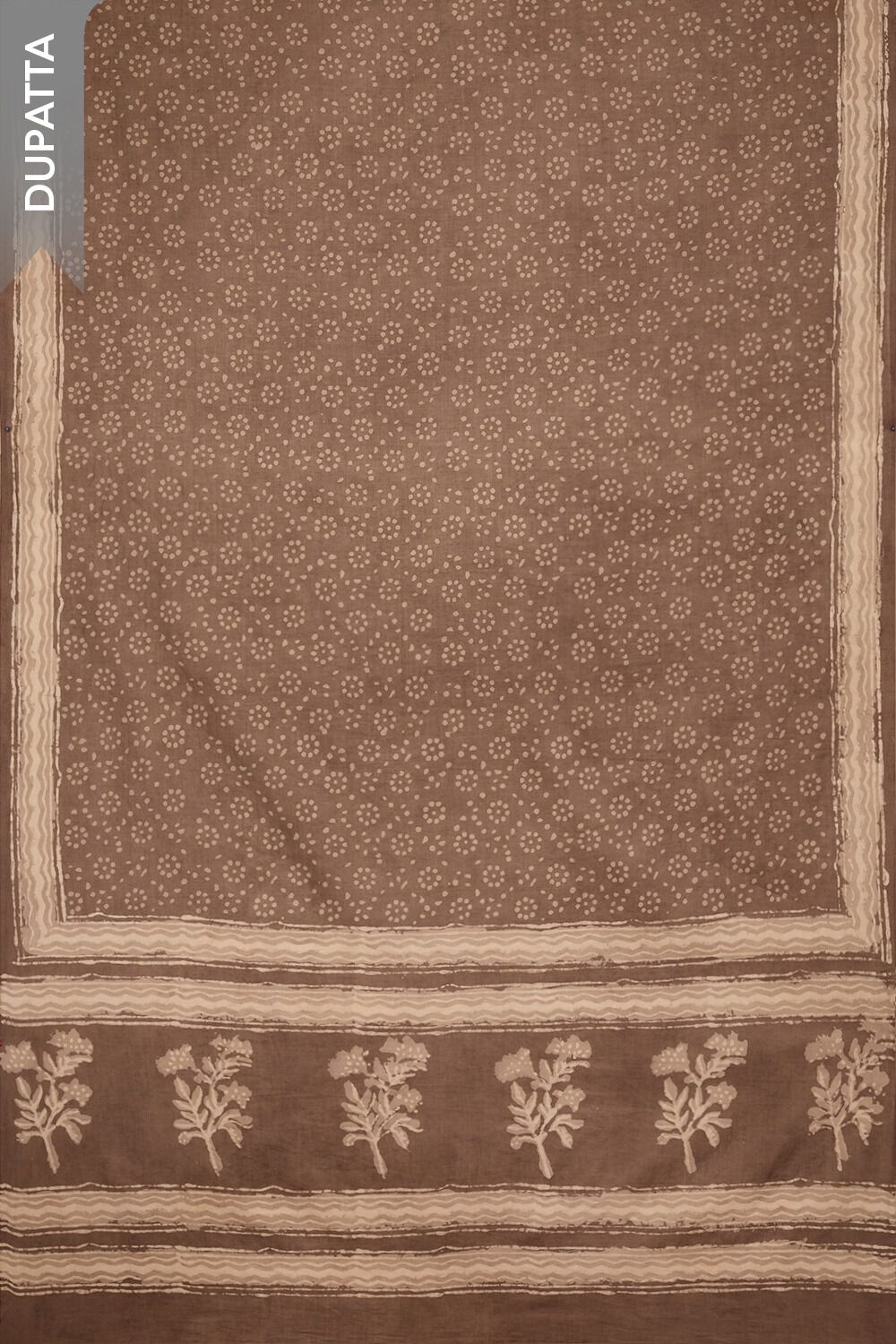 Grey Pure Cotton Dabu Block Printed Unstitched Suit Set image number null