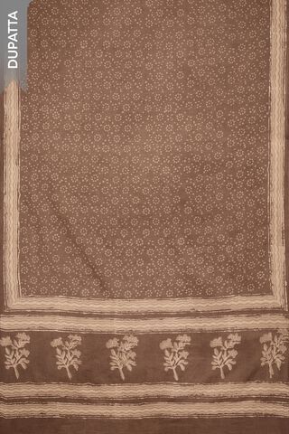 Grey Pure Cotton Dabu Block Printed Unstitched Suit Set thumbnail image number null