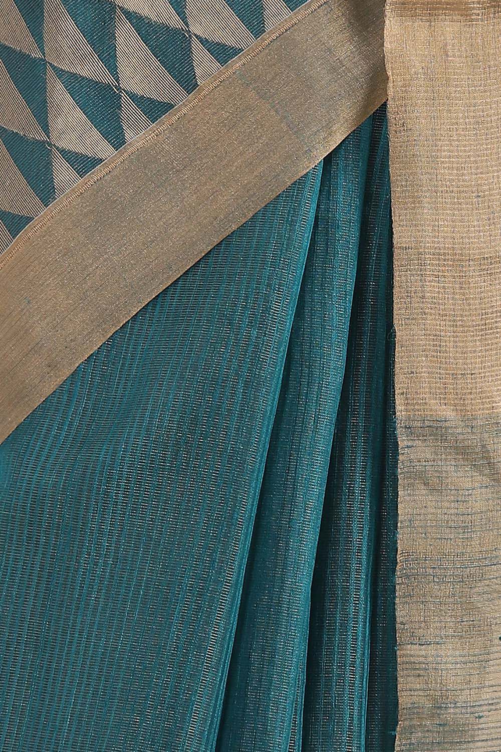 Light Blue Pure Silk Vanya Bengal Saree image number null