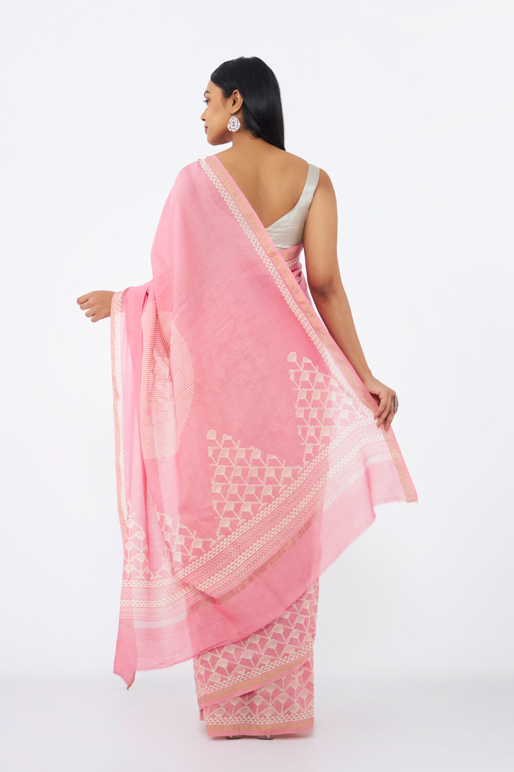 Pink Pure Silk Cotton Printed Saree image number null