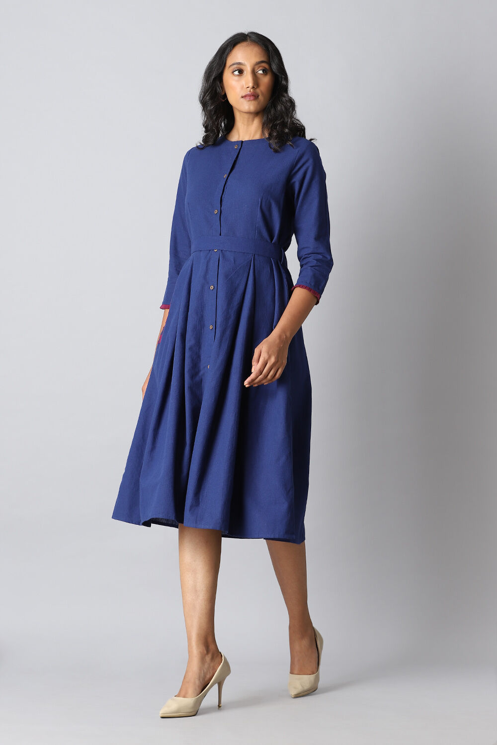 Blue Cotton Applique Kurta image number null