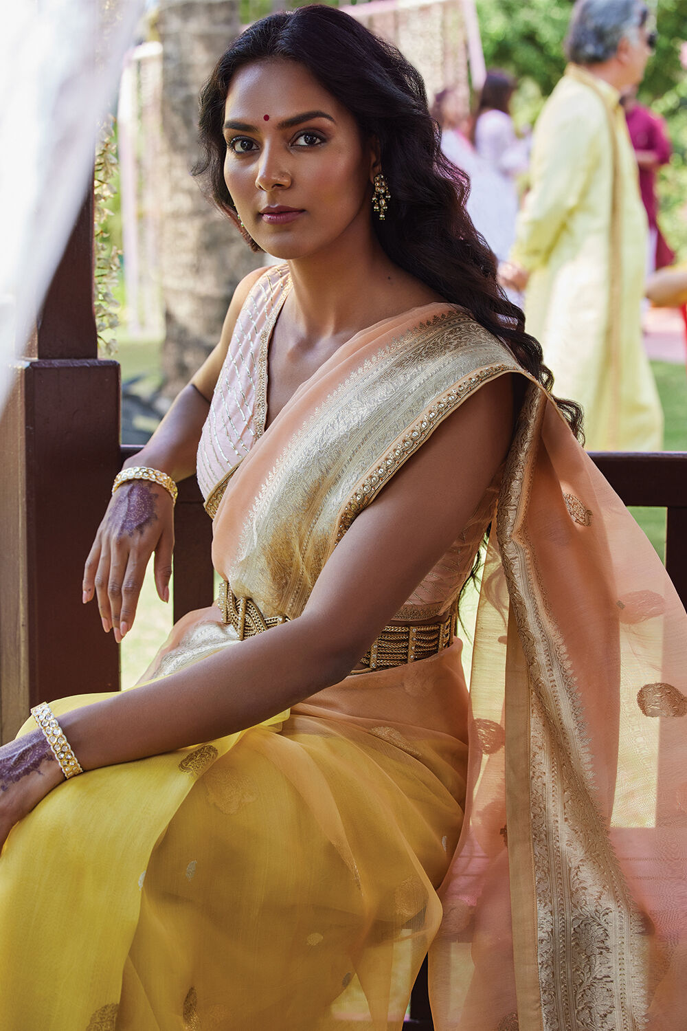 Beige Organza Banarasi Saree image number null