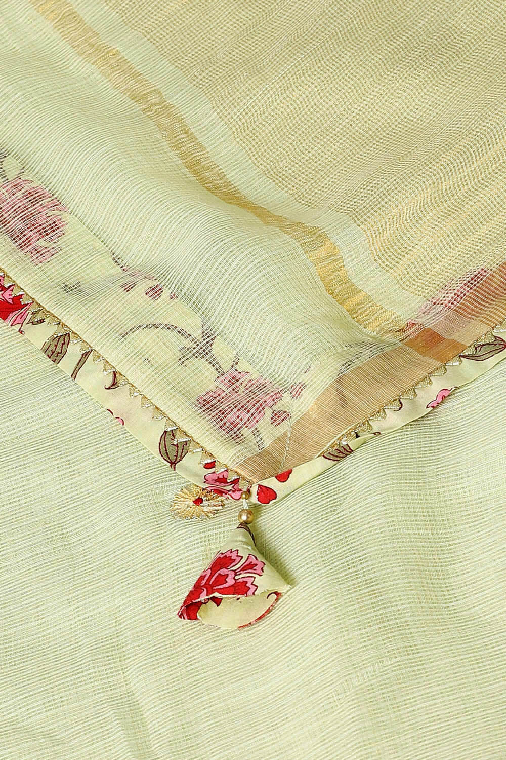 Light Green Pure Silk Kota Printed Saree image number null