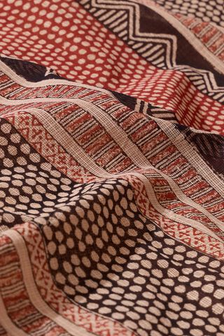 Red Bagru Block Printed Pure Cotton Kota Saree thumbnail image number null