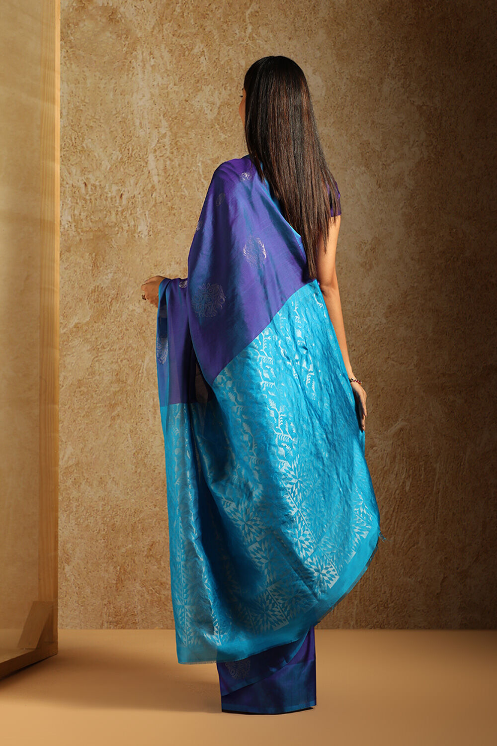 Blue South Pure Silk Woven Saree image number null