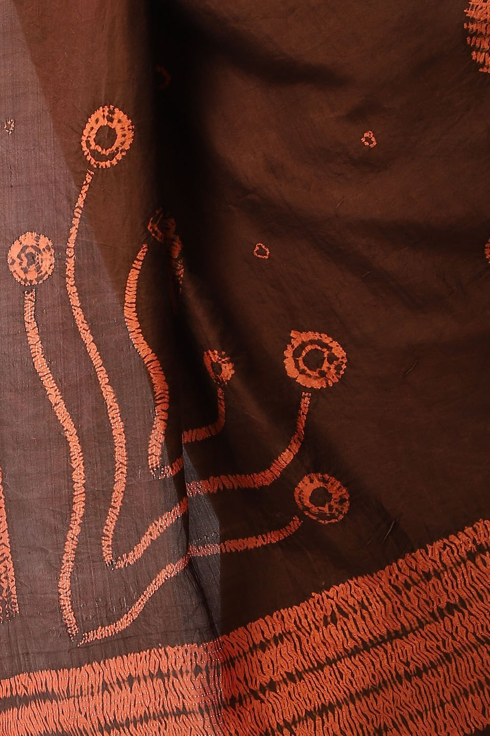 Brown Pure Silk Shibori Saree image number null