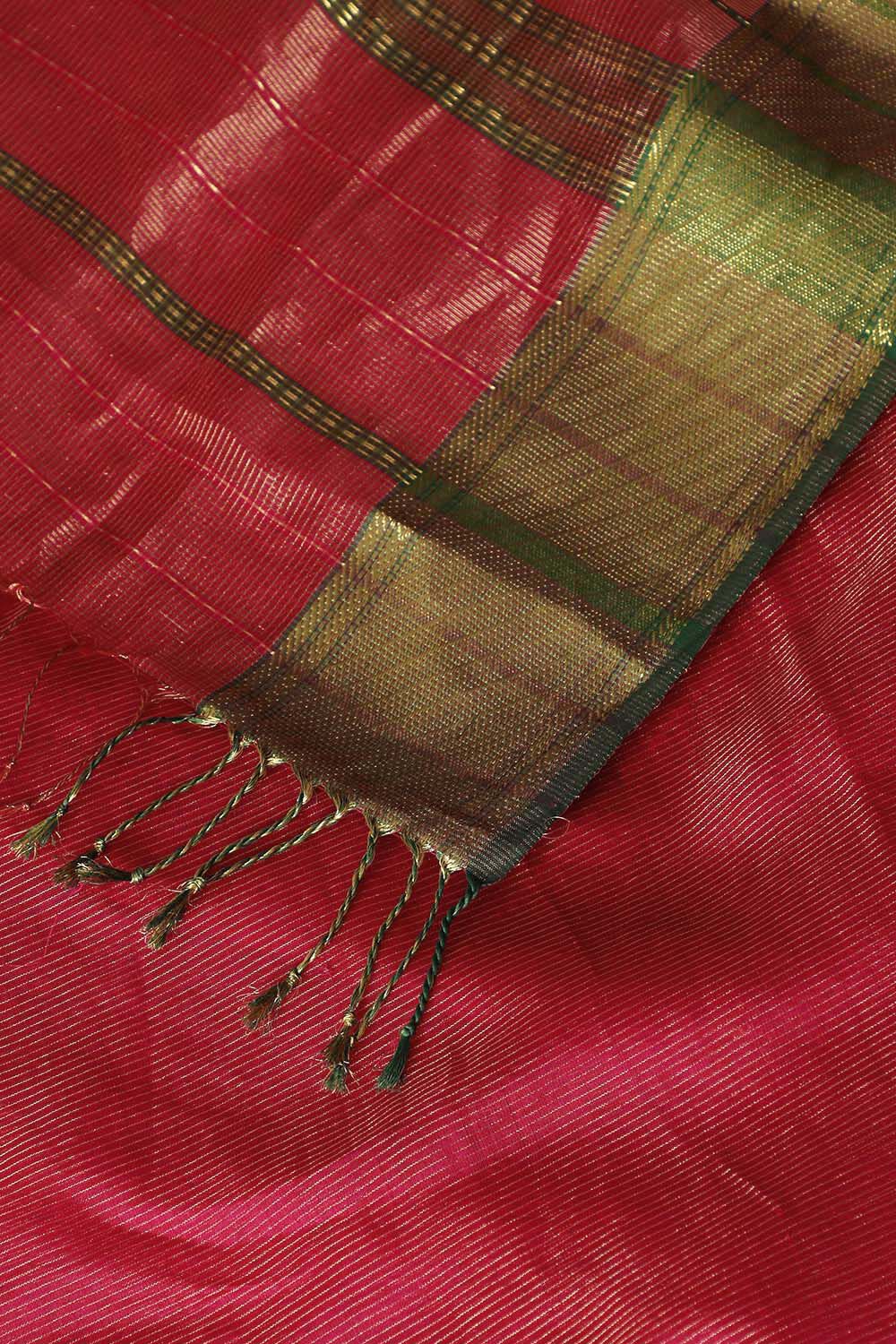 Pink Pure Cotton Tissue Maheswari Saree image number null