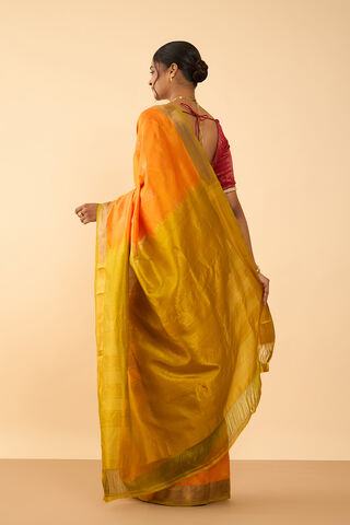 Orange Woven Pure Silk Saree thumbnail image number null