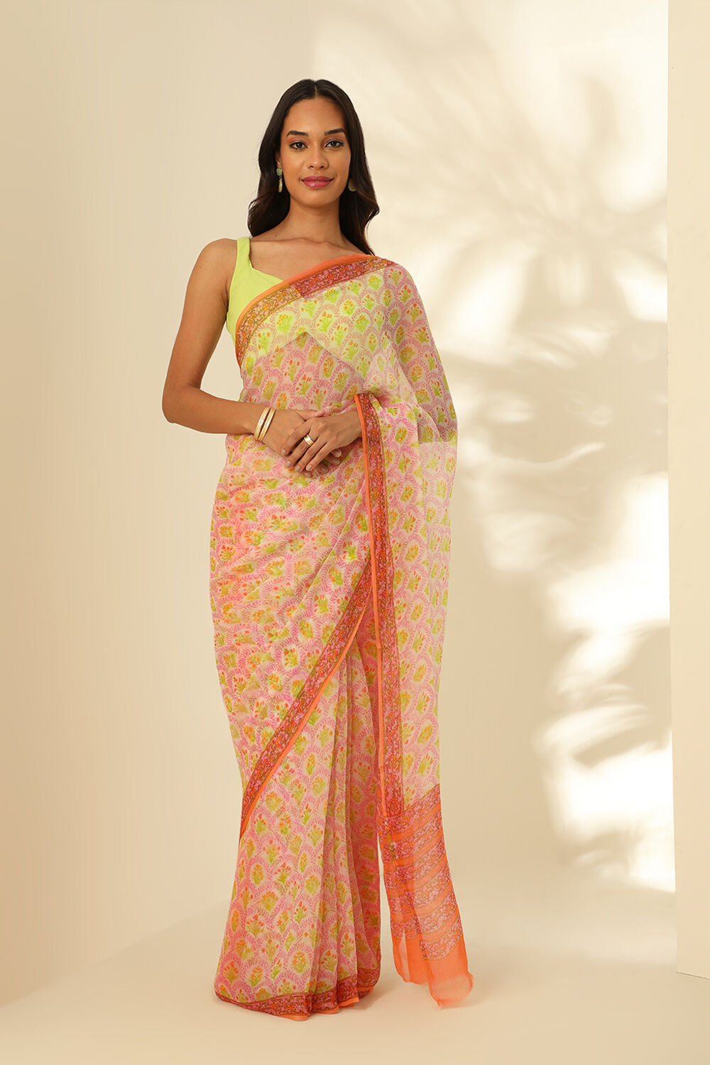 Multicoloured Viscose Chiffon Printed Saree image number null