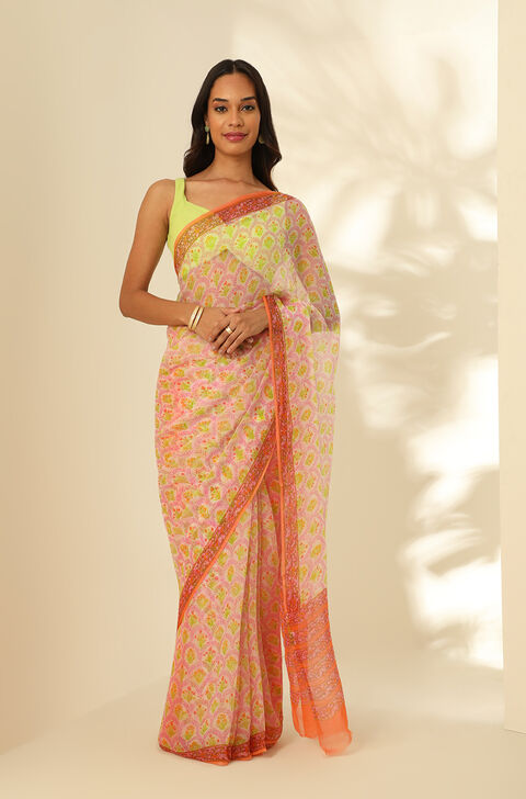 Multicoloured Viscose Chiffon Printed Saree